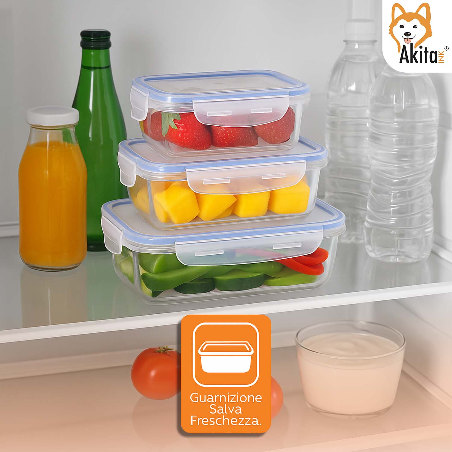 Kit Contenitori Ermetici Superlock 3 Pezzi Trasparenti AkitaInk foto 4