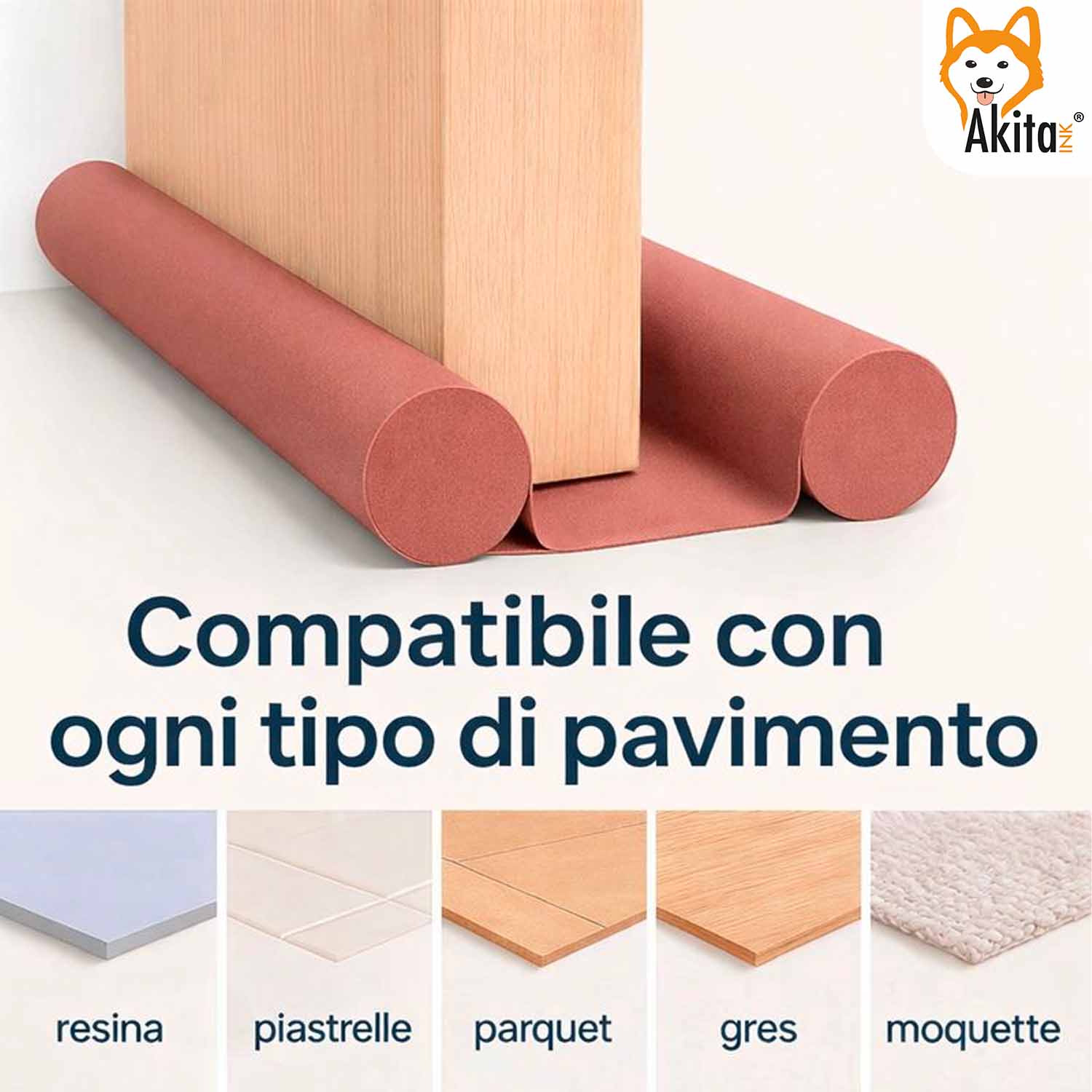 2 pz Paraspifferi Porta Doppia Guarnizione 90 cm Marrone foto 3