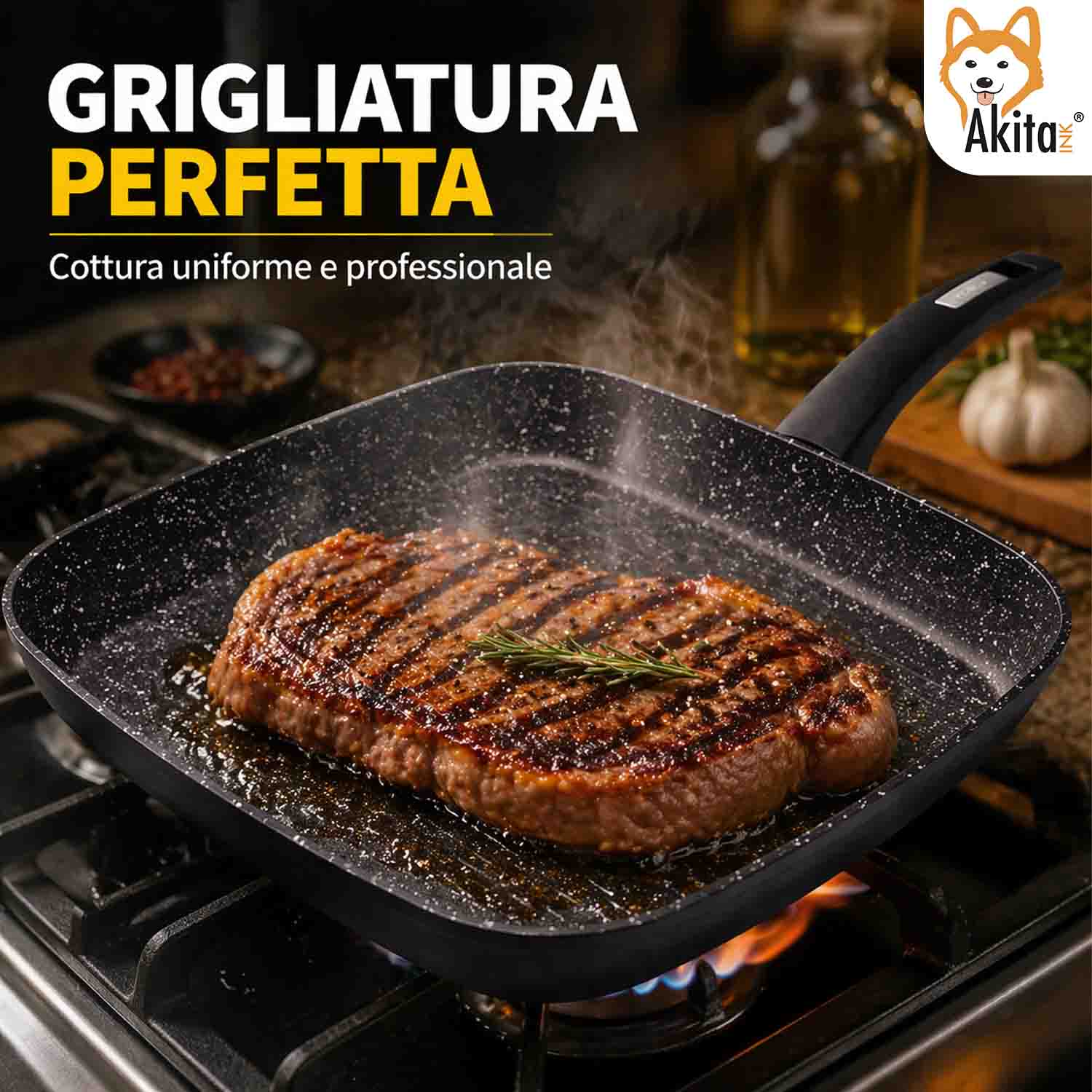 Bistecchiera Grill 28x28 cm Antiaderente foto 3