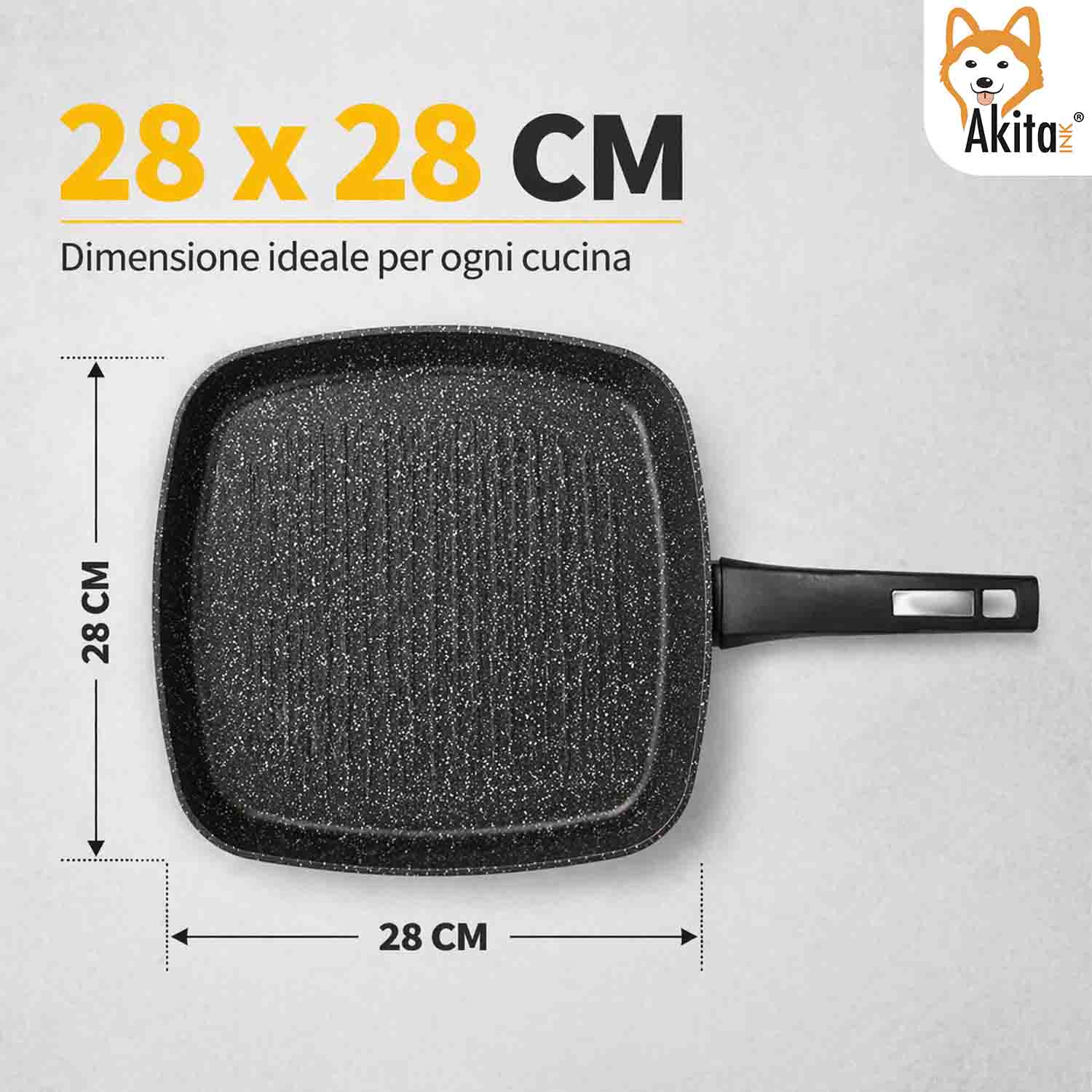 Bistecchiera Grill 28x28 cm Antiaderente foto 5