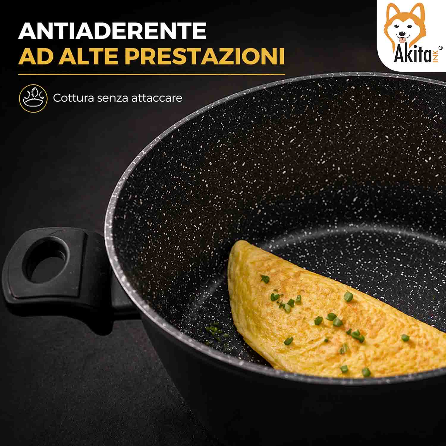 Casseruola Antiaderente 20 cm Induzione 2 Manici foto 4