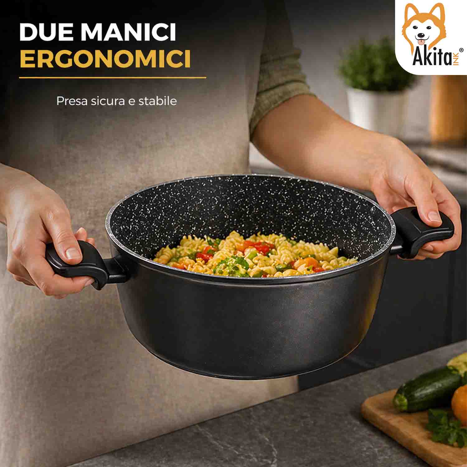 Casseruola Antiaderente 20 cm Induzione 2 Manici foto 5