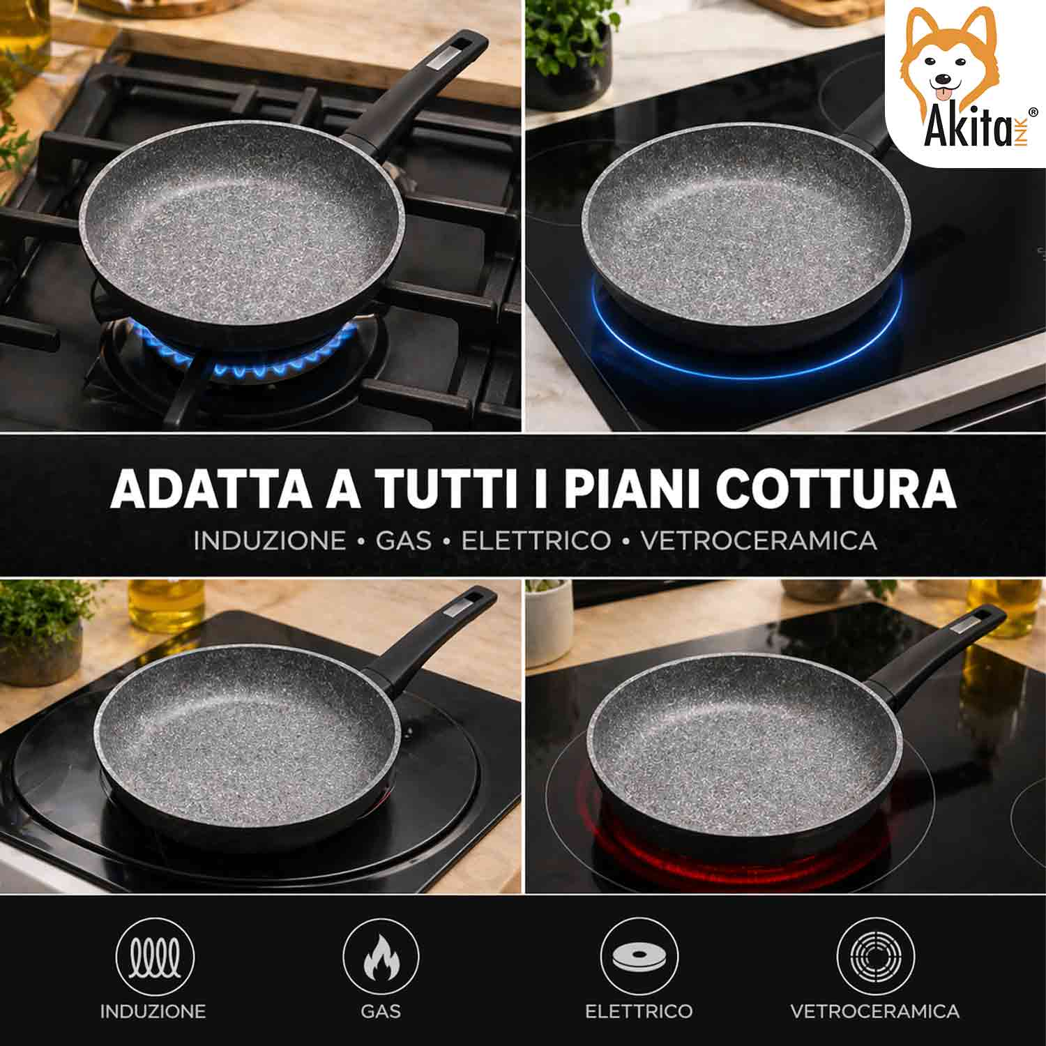 Padella Black 30 cm Induzione Antiaderente foto 5