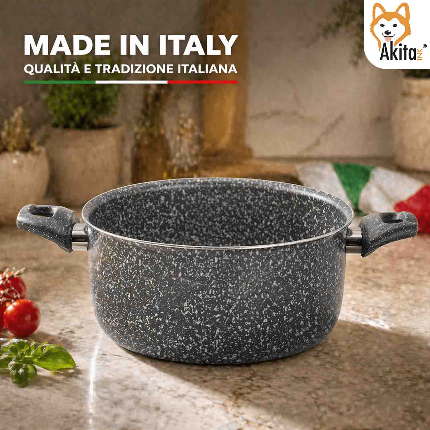Pentola 22 cm Antiaderente Manici Soft Touch foto 6