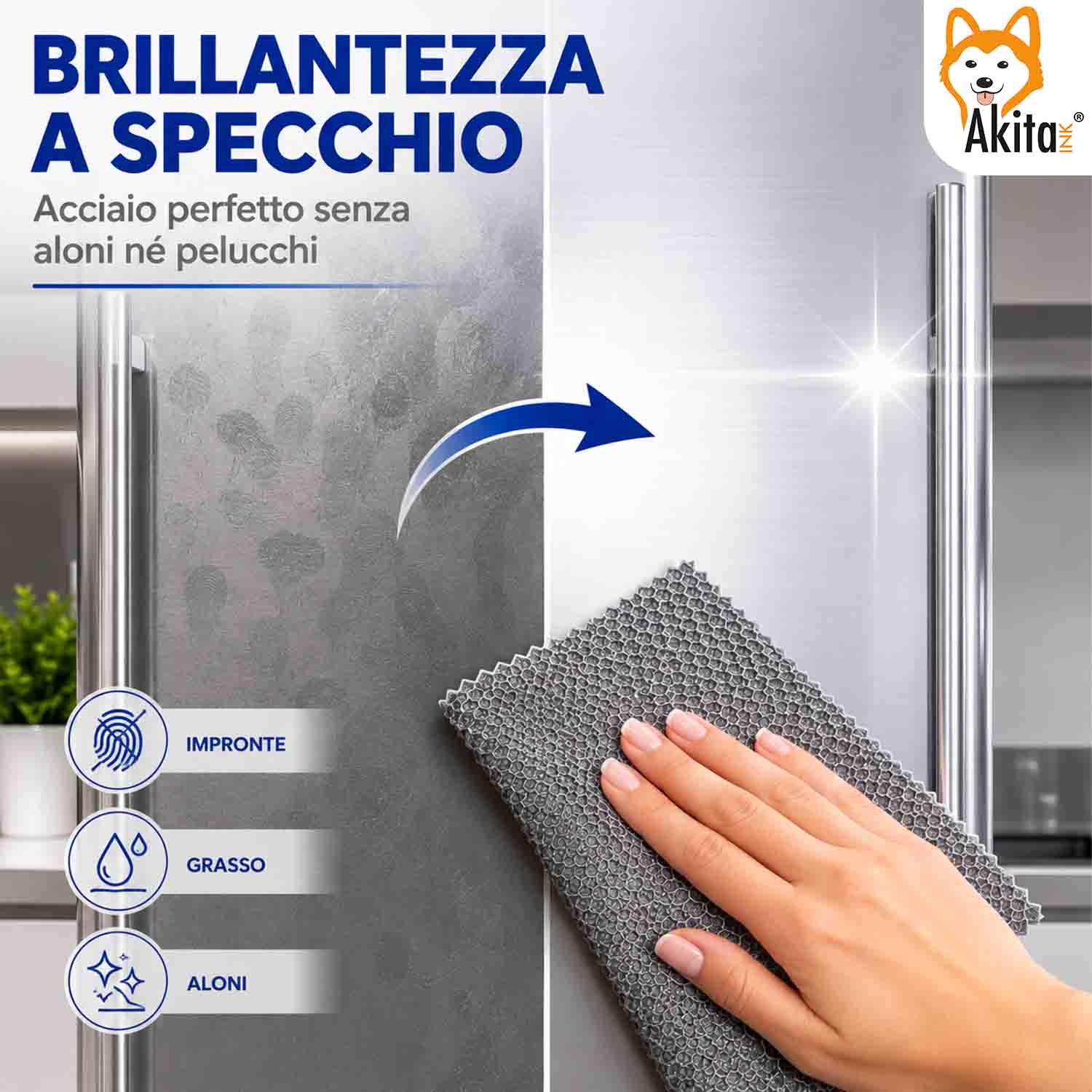 Akitaink 3 Panni in Microfibra Inox PVA 35x30 cm foto 4