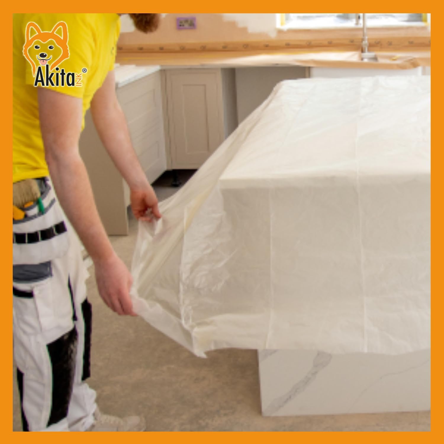 Telo Copritutto 5 PZ 4x5m AkitaInk Protettivo Multiuso foto 5