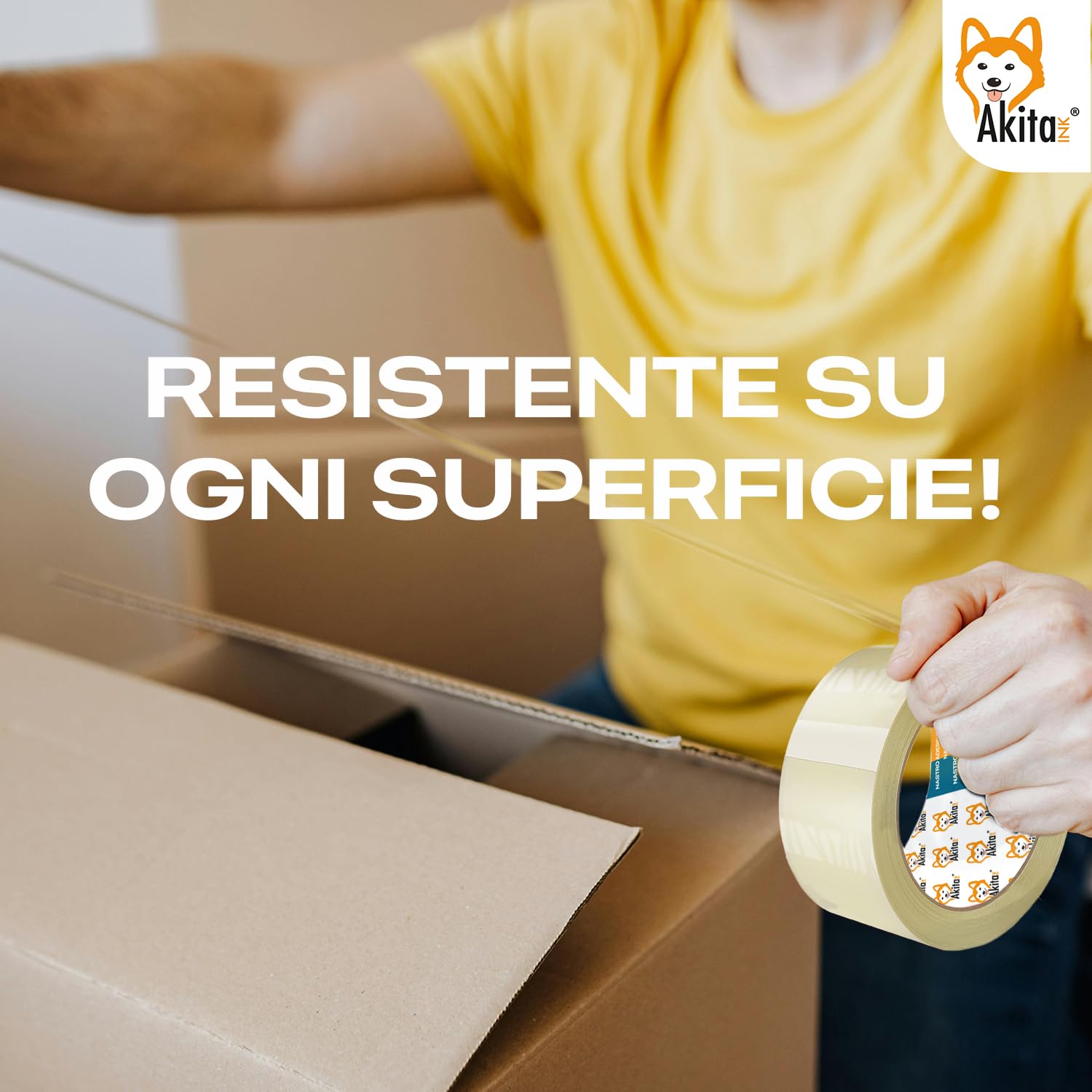 Akitaink Nastro adesivo pacchi imballaggi trasparente 12 pcs foto 6