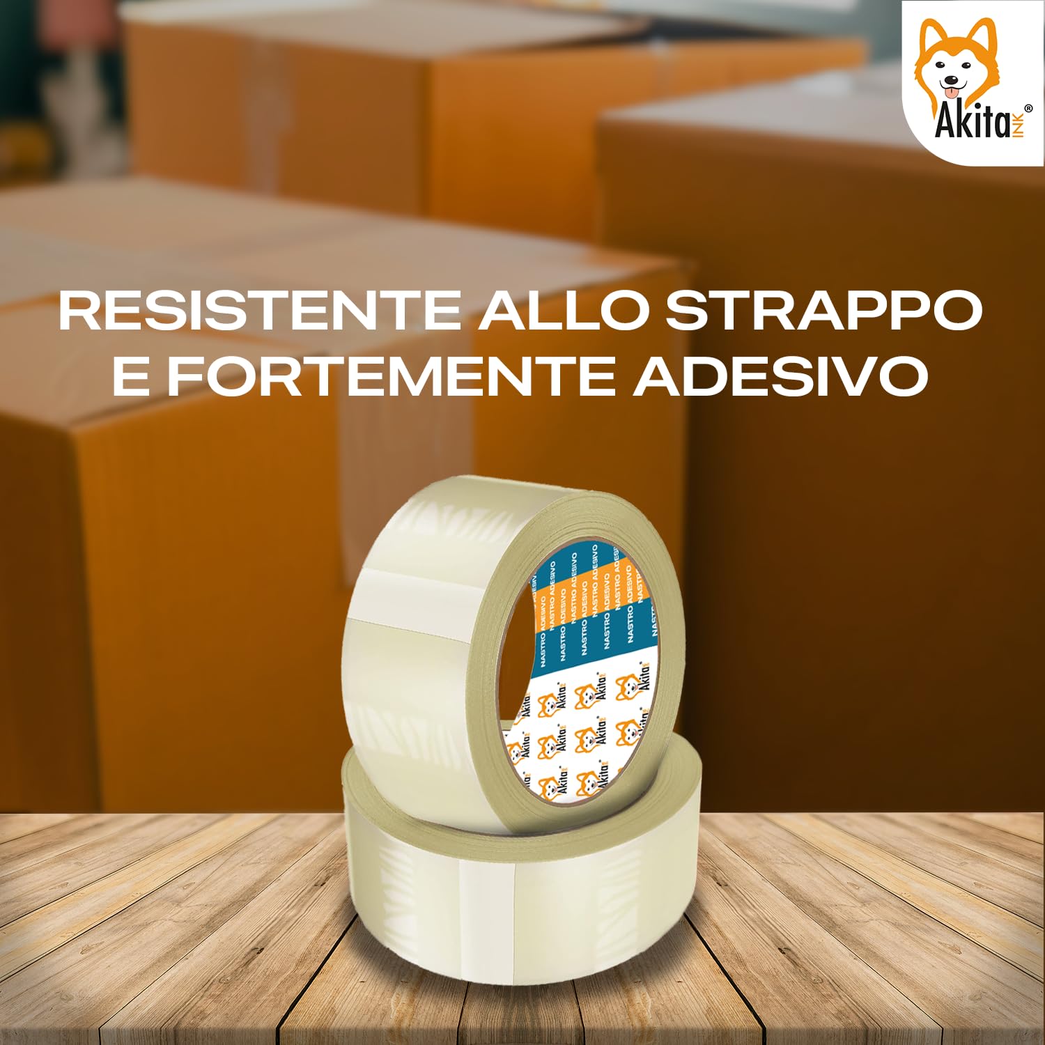 Akitaink Nastro adesivo pacchi imballaggi trasparente 12 pcs foto 3