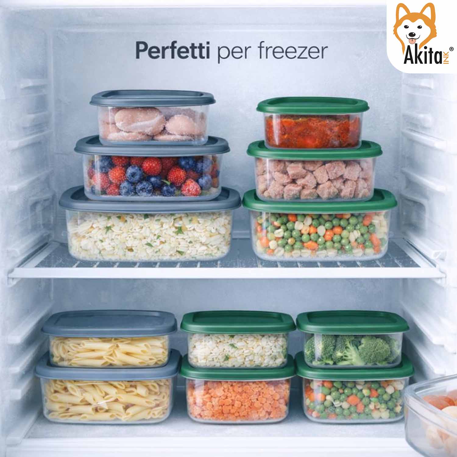 Set 10 Contenitori per Alimenti Rettangolari con Coperchio foto 4