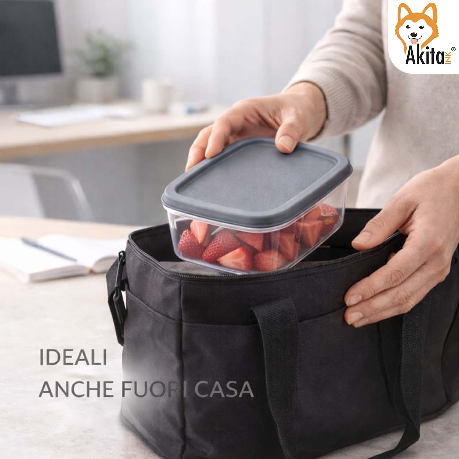 Set 10 Contenitori per Alimenti Rettangolari con Coperchio foto 5