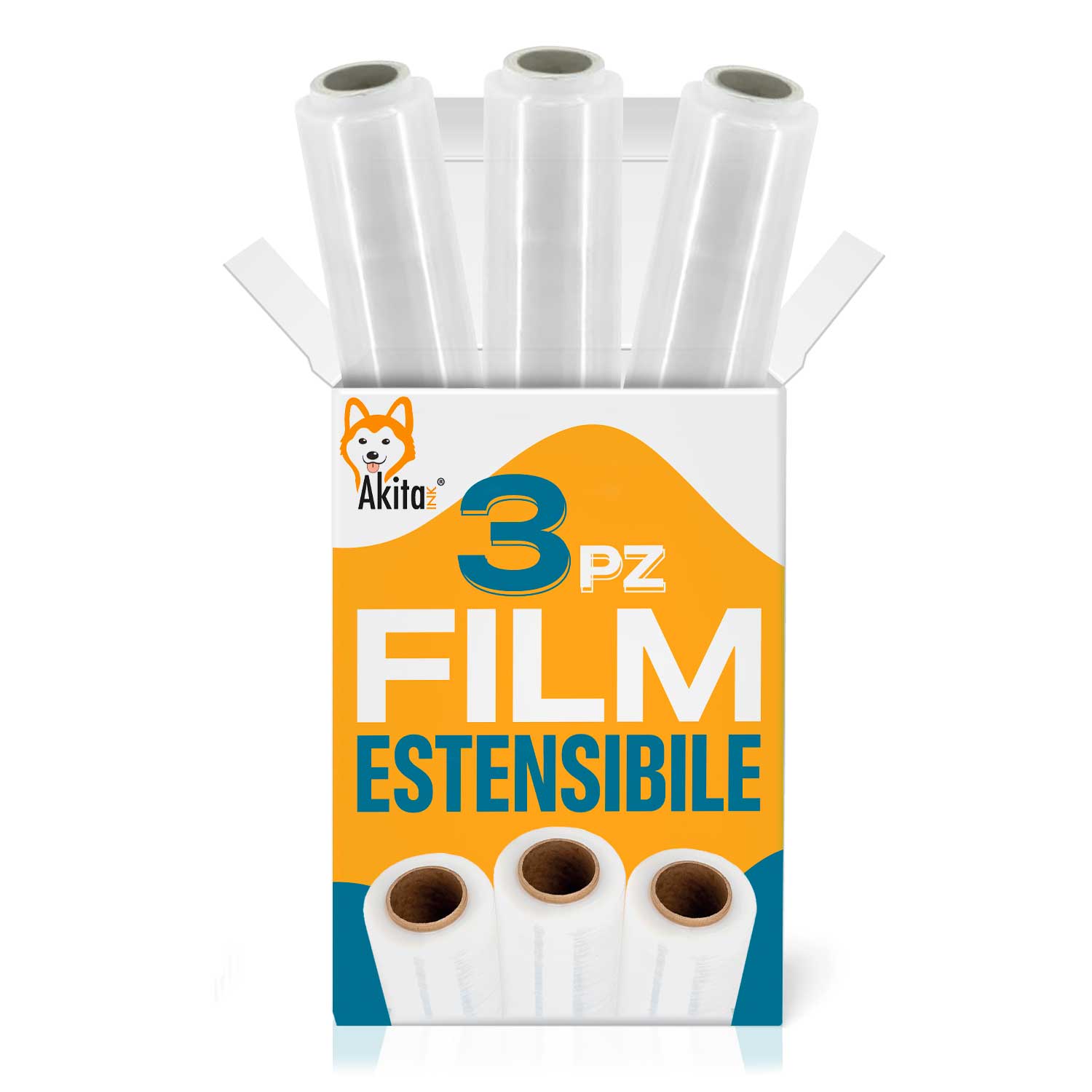 3 pz film estensibile trasparente multiuso per spedizioni e traslochi 2,4 kg