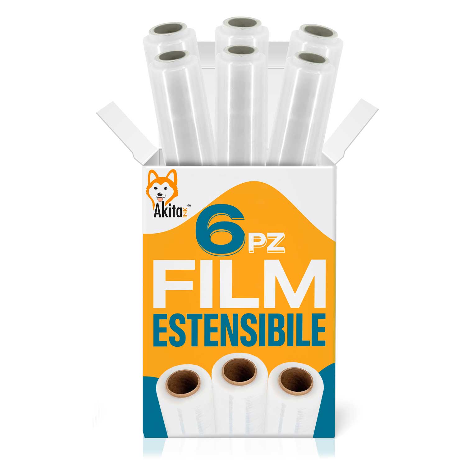 6 pz film estensibile trasparente multiuso per spedizioni e traslochi 2,4 kg