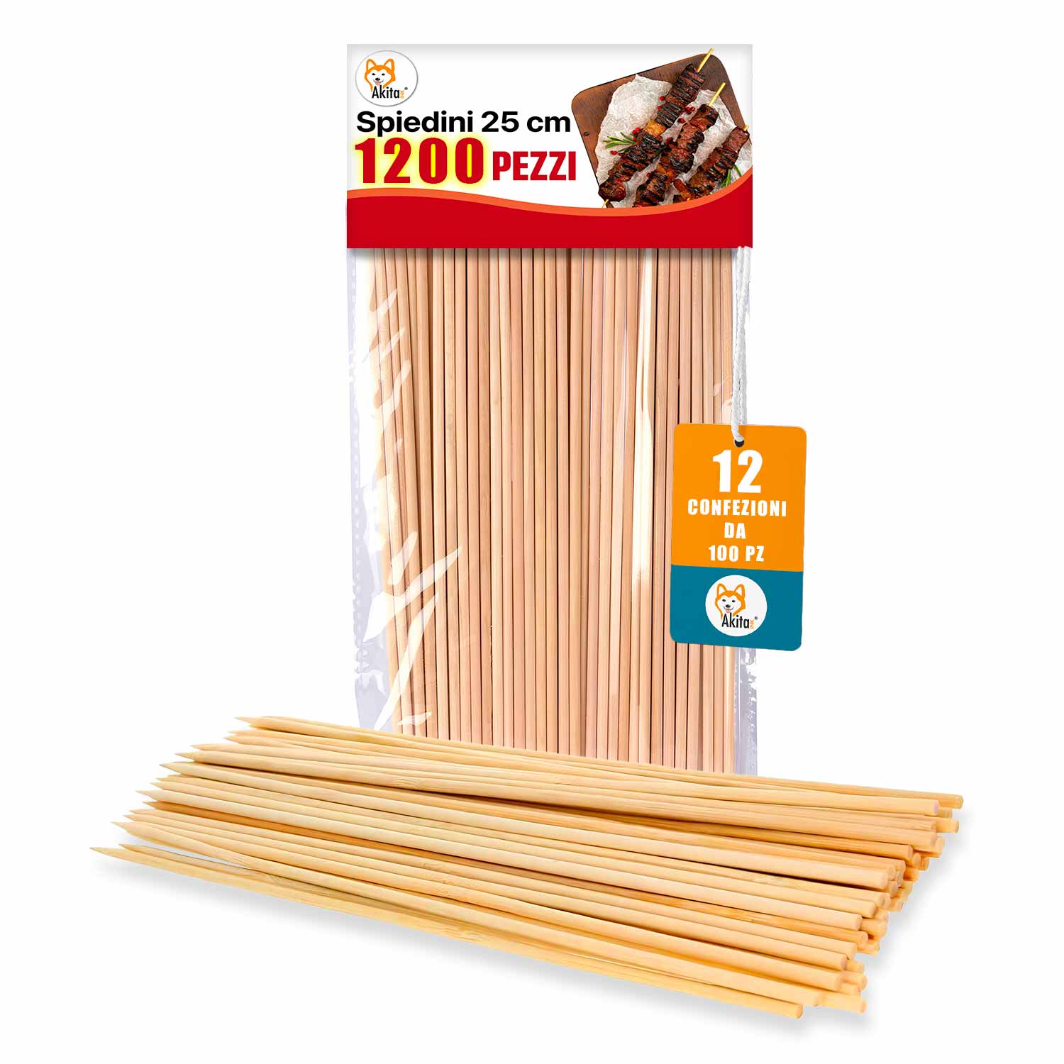 Spiedini in Bambu' Naturale 1200 pezzi, Perfetti per Barbecue, Finger Food e Fai foto 2