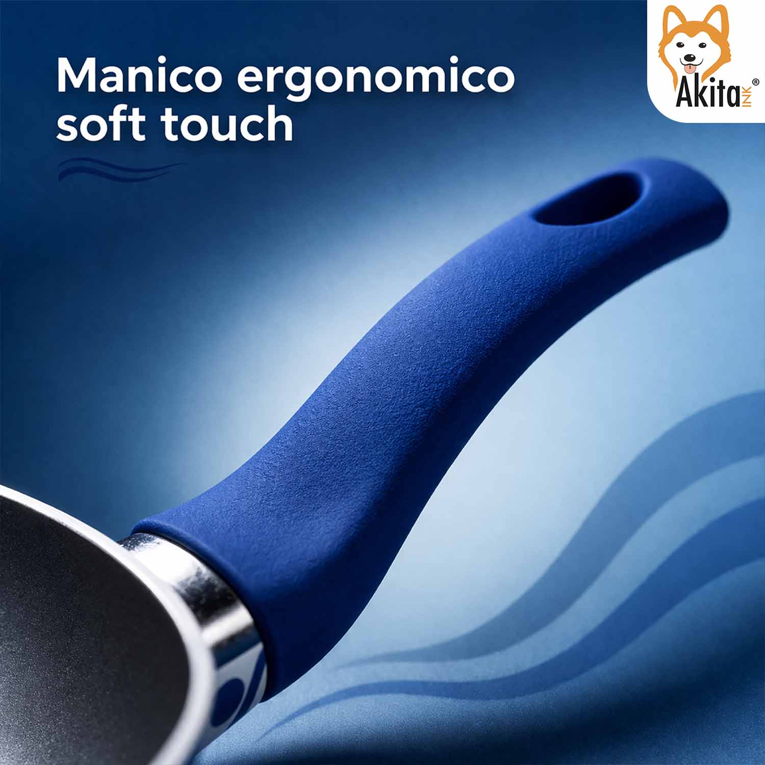 Bis Padelle 24-28 cm Blu Decorate Linea Onde foto 5