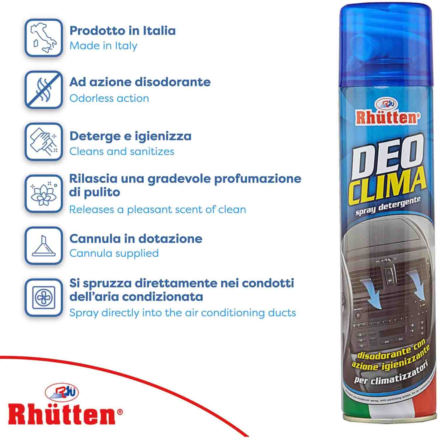 Rhutten Deo Clima Auto Spray Igienizzante 400 ml con Cannula foto 3
