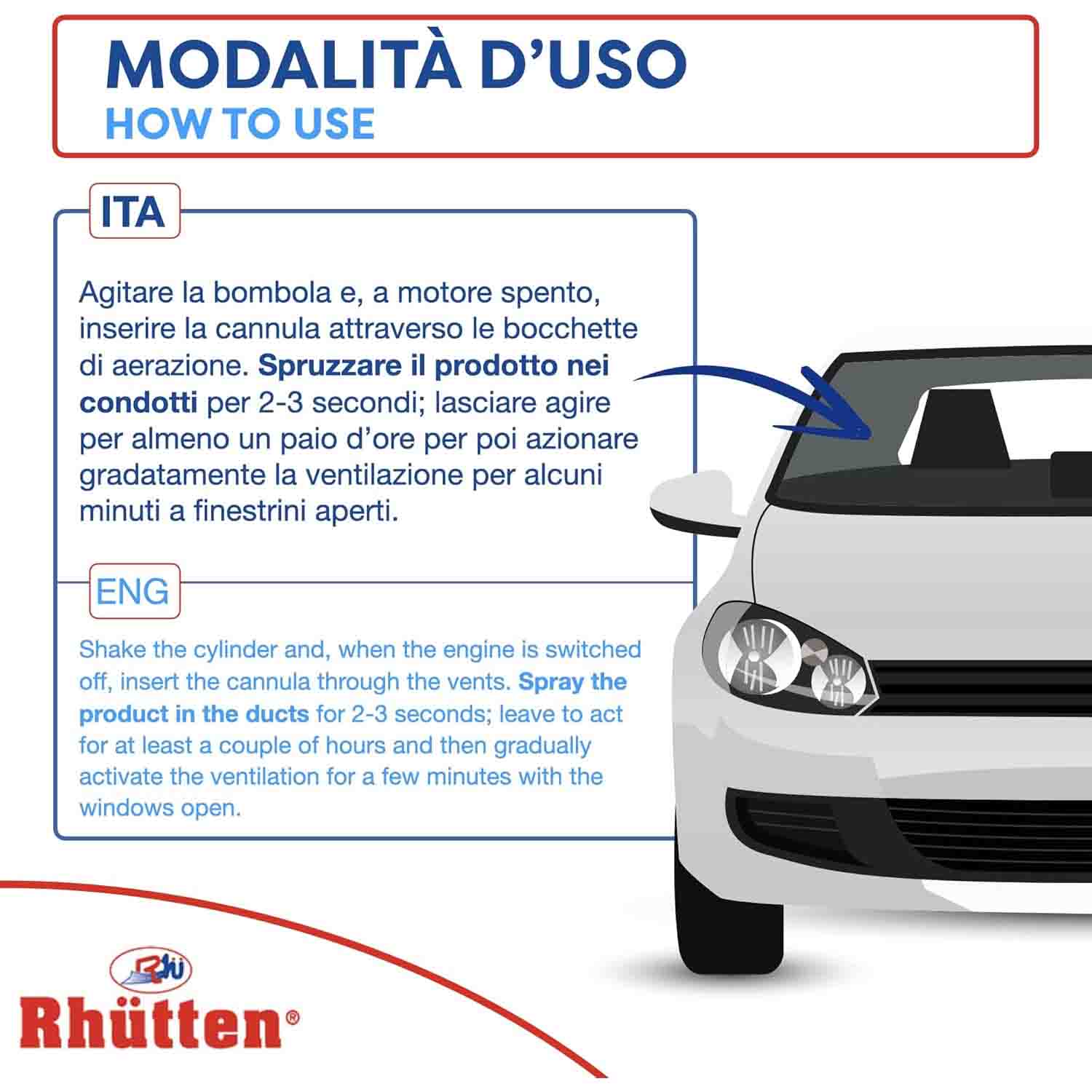 Rhutten Deo Clima Auto Spray Igienizzante 400 ml con Cannula foto 4