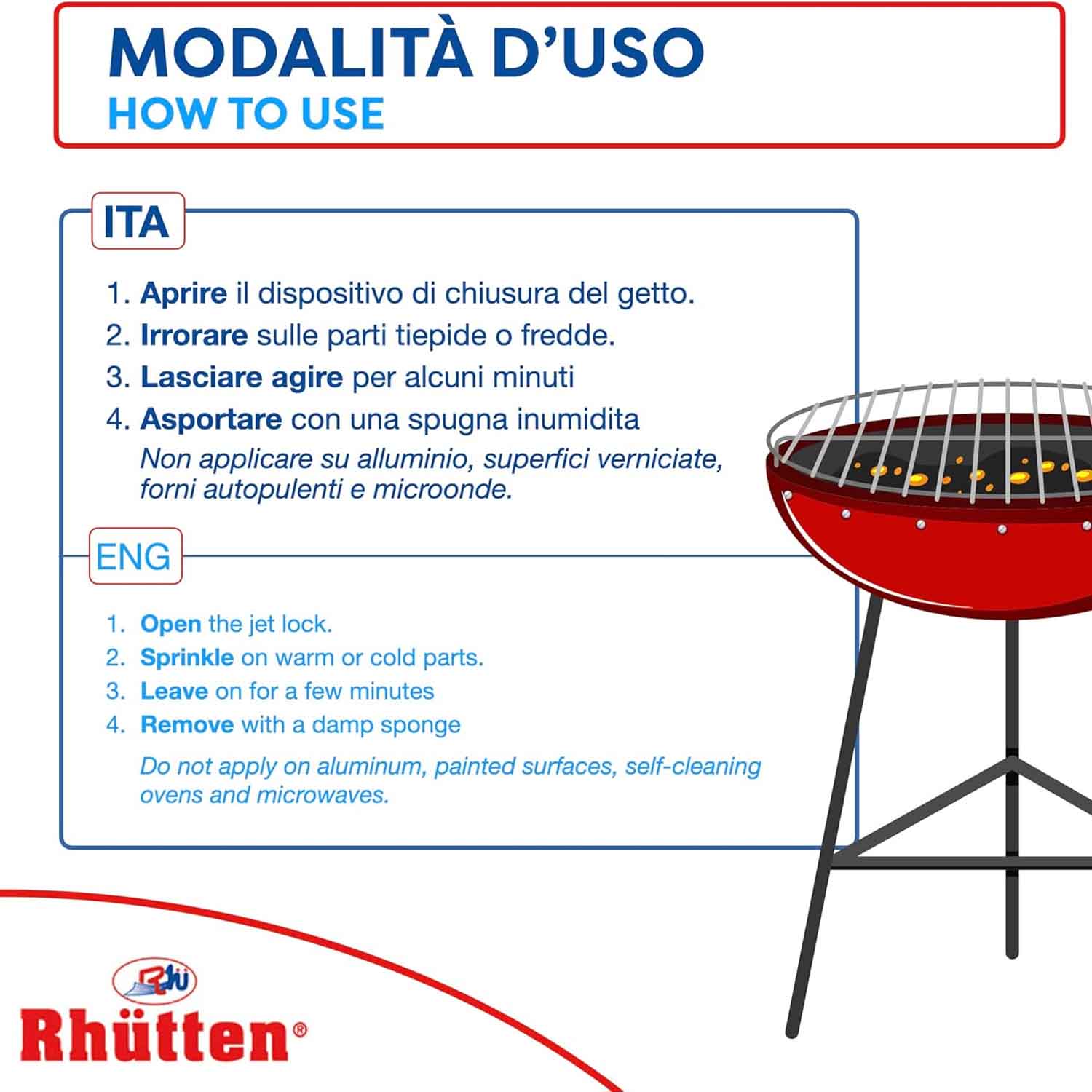 Rhutten Sgrassatore Barbecue Schiuma Attiva 750 ml foto 4