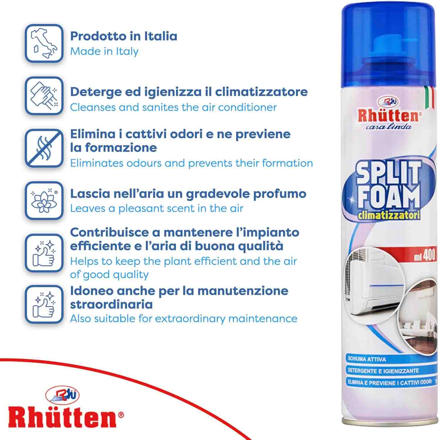 Rhutten Schiuma Igienizzante Split Clima 400 ml foto 5