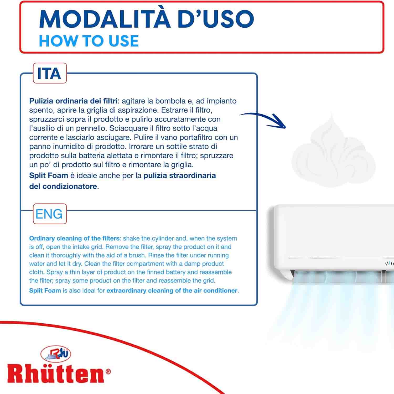 Rhutten Schiuma Igienizzante Split Clima 400 ml foto 6