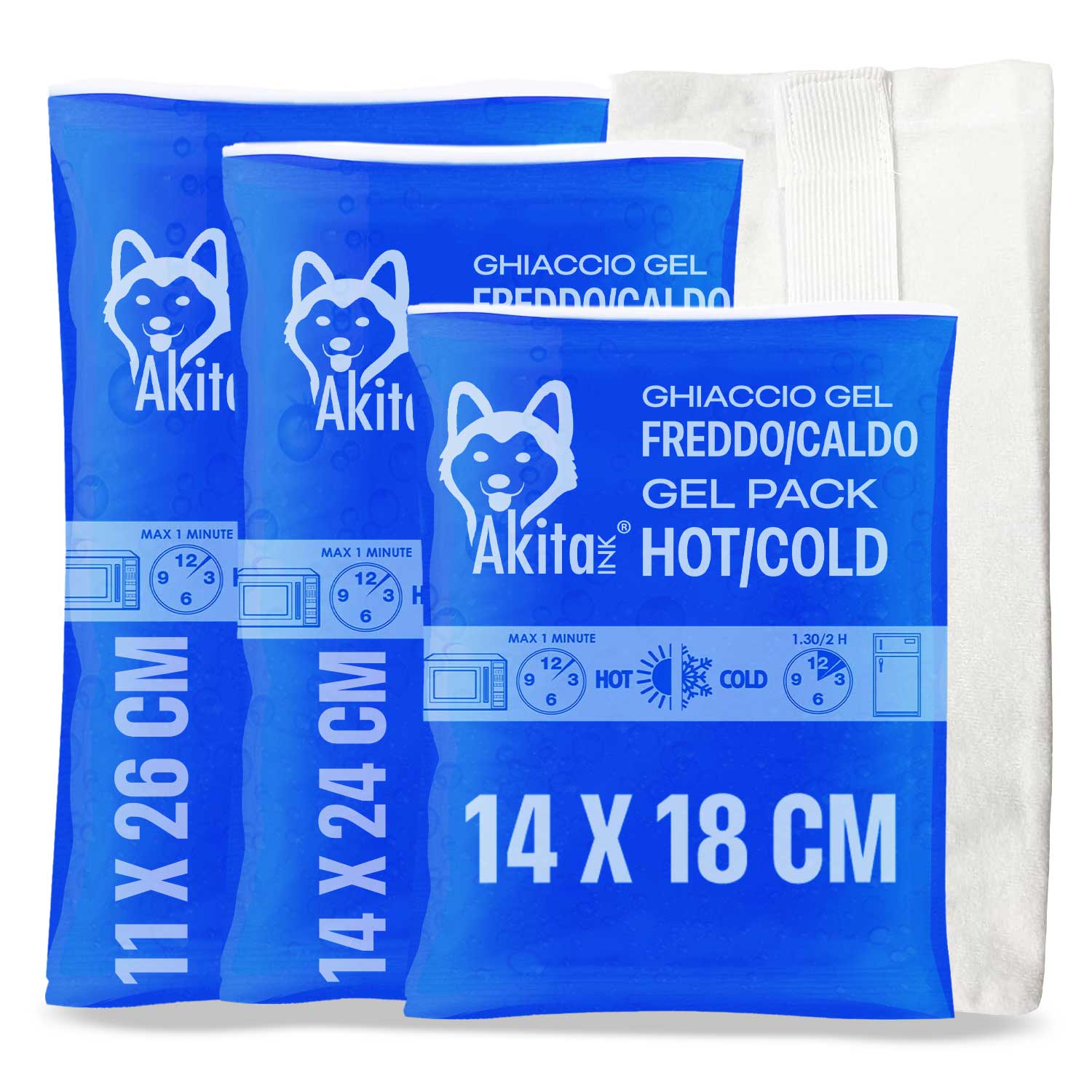 Kit Ghiaccio Gel Riutilizzabile Caldo-Freddo con Sacca, Made in Italy 3 Grandi foto 2