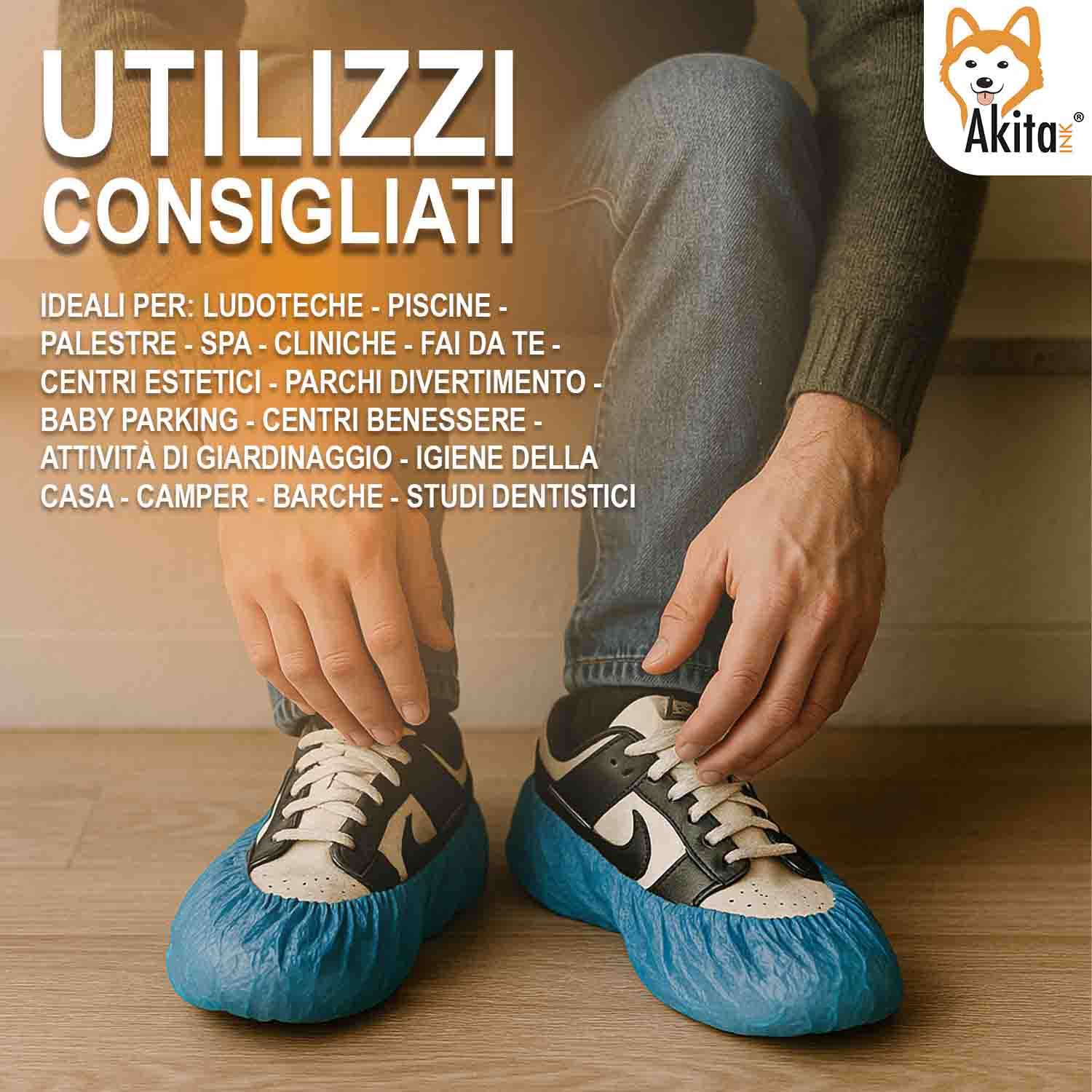 Copriscarpe Monouso 100pz CPE Antiscivolo Resistenti foto 4