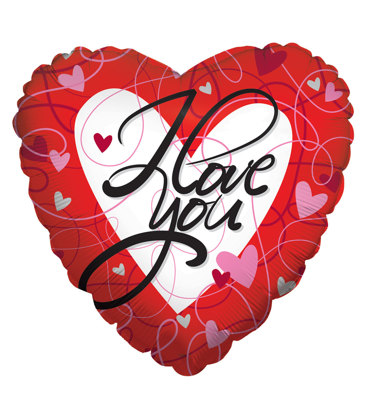 Palloncino a cuore Rosso con testo I Love You nero 36 foto 2