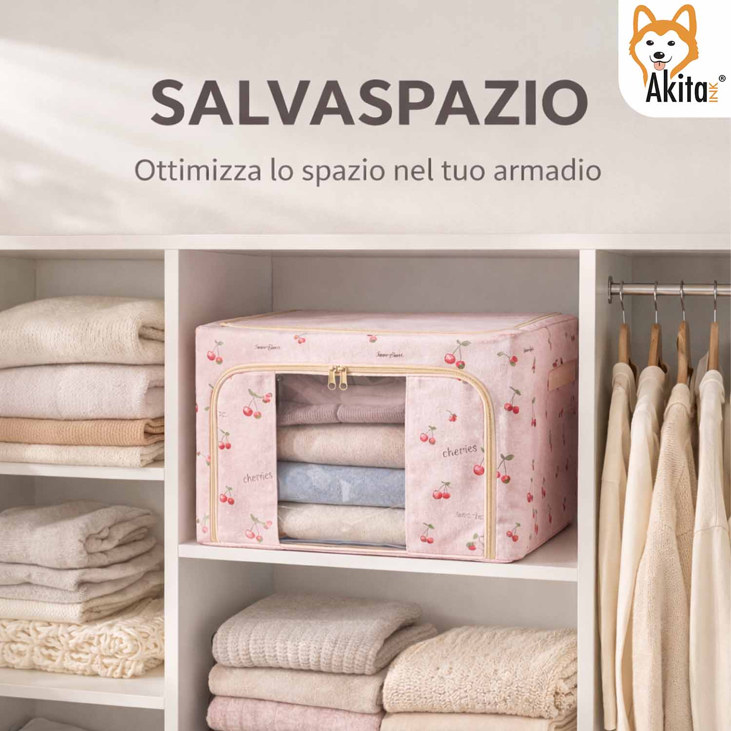 Set 2 Contenitori Armadio Salvaspazio 62x42x35 cm foto 3