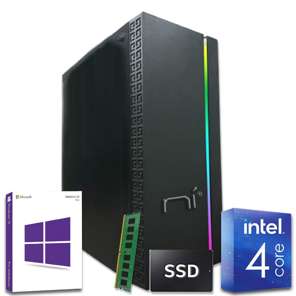 Pc fisso intel quad core 8gb ram ddr4 ssd 240gb case gaming win10 con licenza 