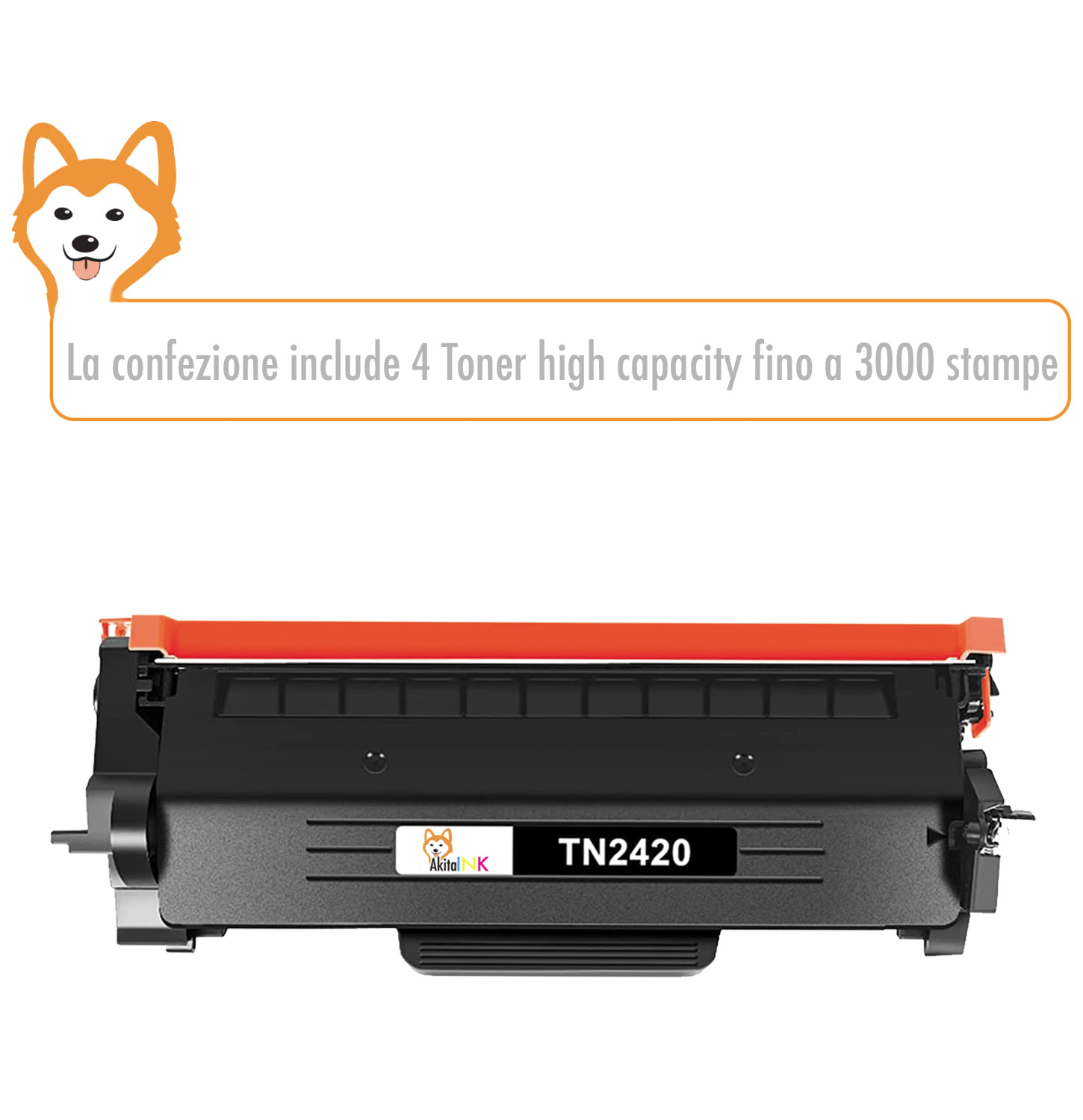 4 Pz Cartuccia toner compatibile con brother TN2420 qualita' premium 3000 stampe foto 3