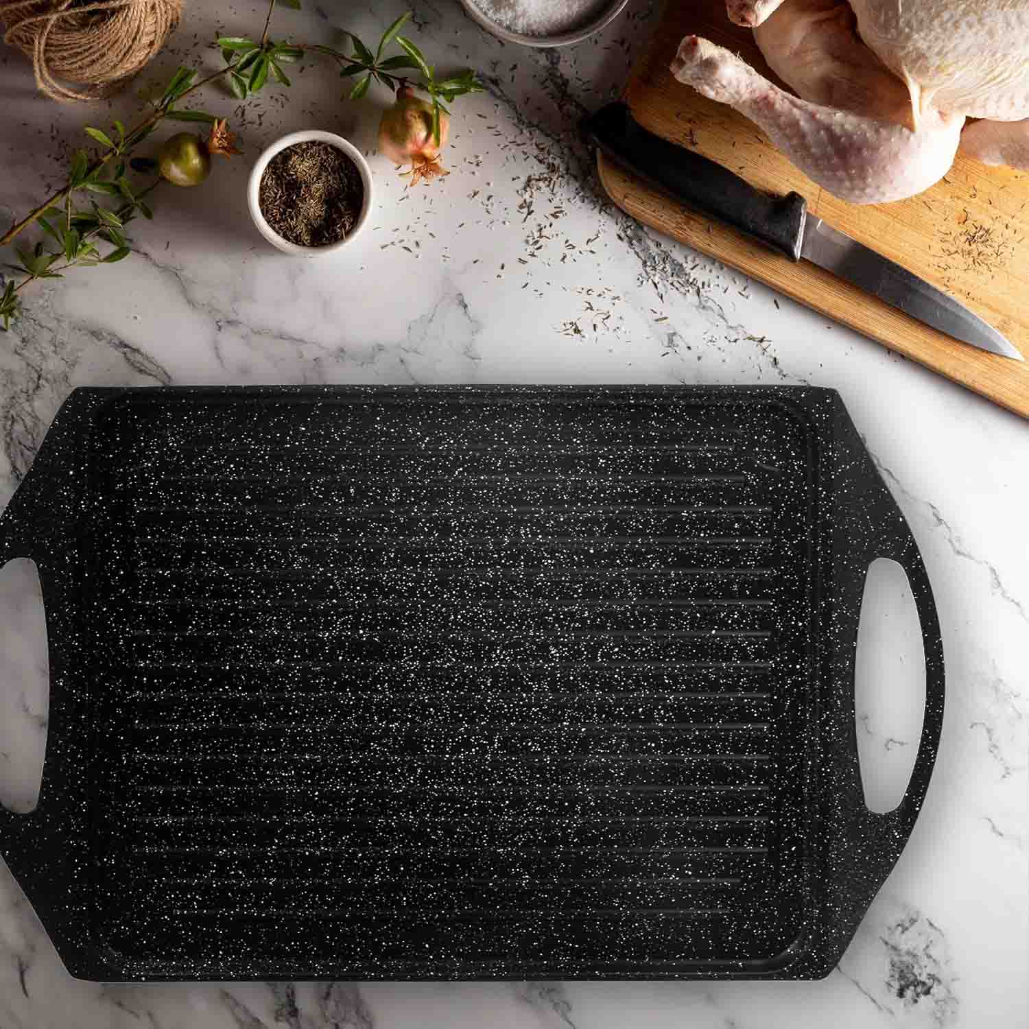Piastra BBQ 28x36 cm Effetto Pietra Induzione foto 6