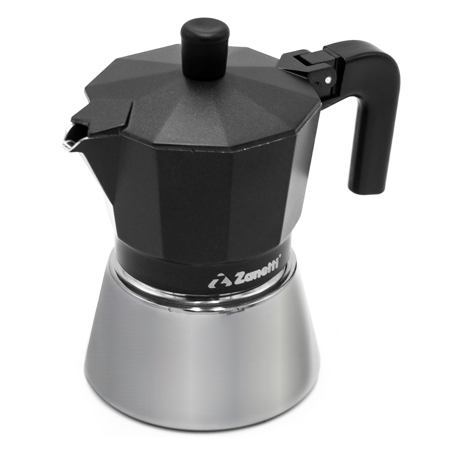Moka Zanetti 3 Tazze Induzione in Acciaio Inox Nero foto 3