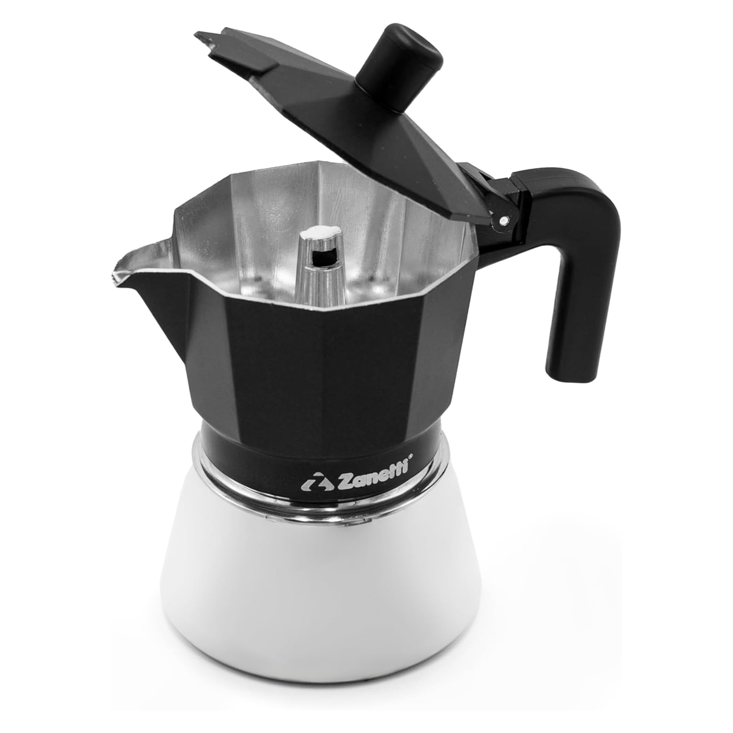 Moka Zanetti 3 Tazze Induzione in Acciaio Inox Nero foto 4