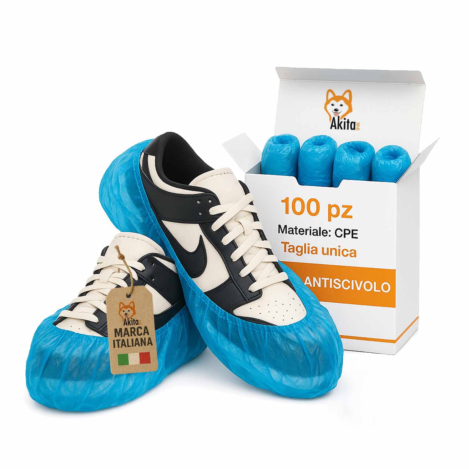 Copriscarpe Monouso 100pz CPE Antiscivolo Resistenti foto 2