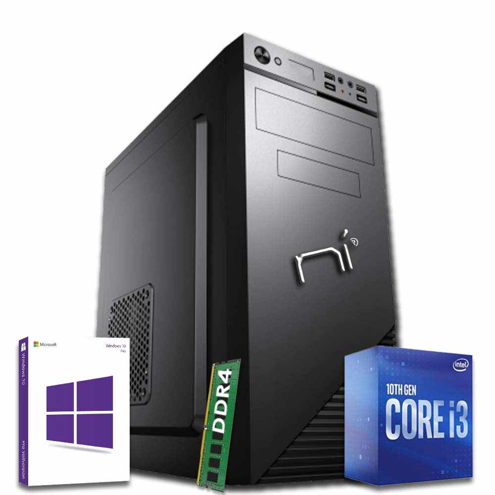 Pc Desktop Intel i3-10100 quad core Windows 10 8gb ram hard disk 1tb WiFi HDMI foto 2