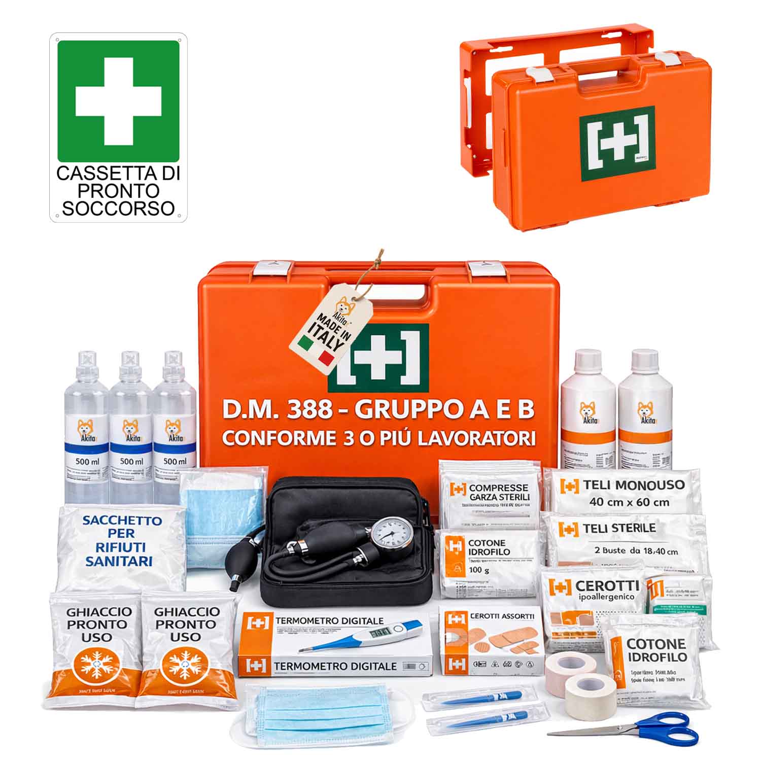 Kit pronto soccorso allegato 1 - con misuratore pressione