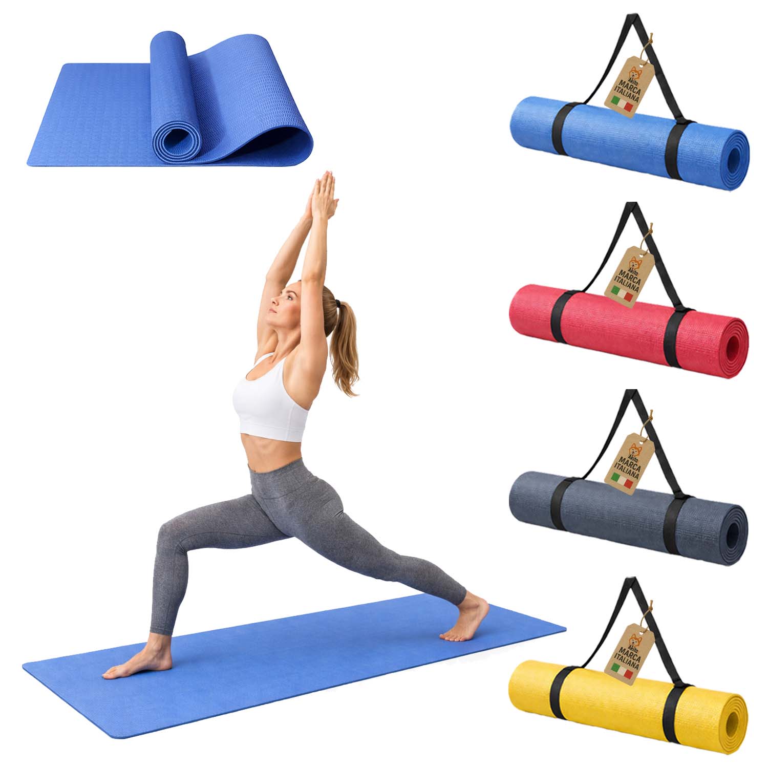 Tappetino Yoga Antiscivolo 175x60 cm Alta Densita' foto 2