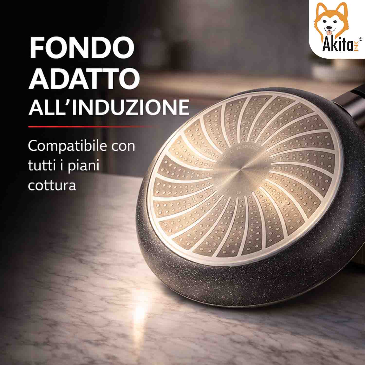 Padella Cuore di Pietra 26 cm Induzione Manico Pieghevole foto 5