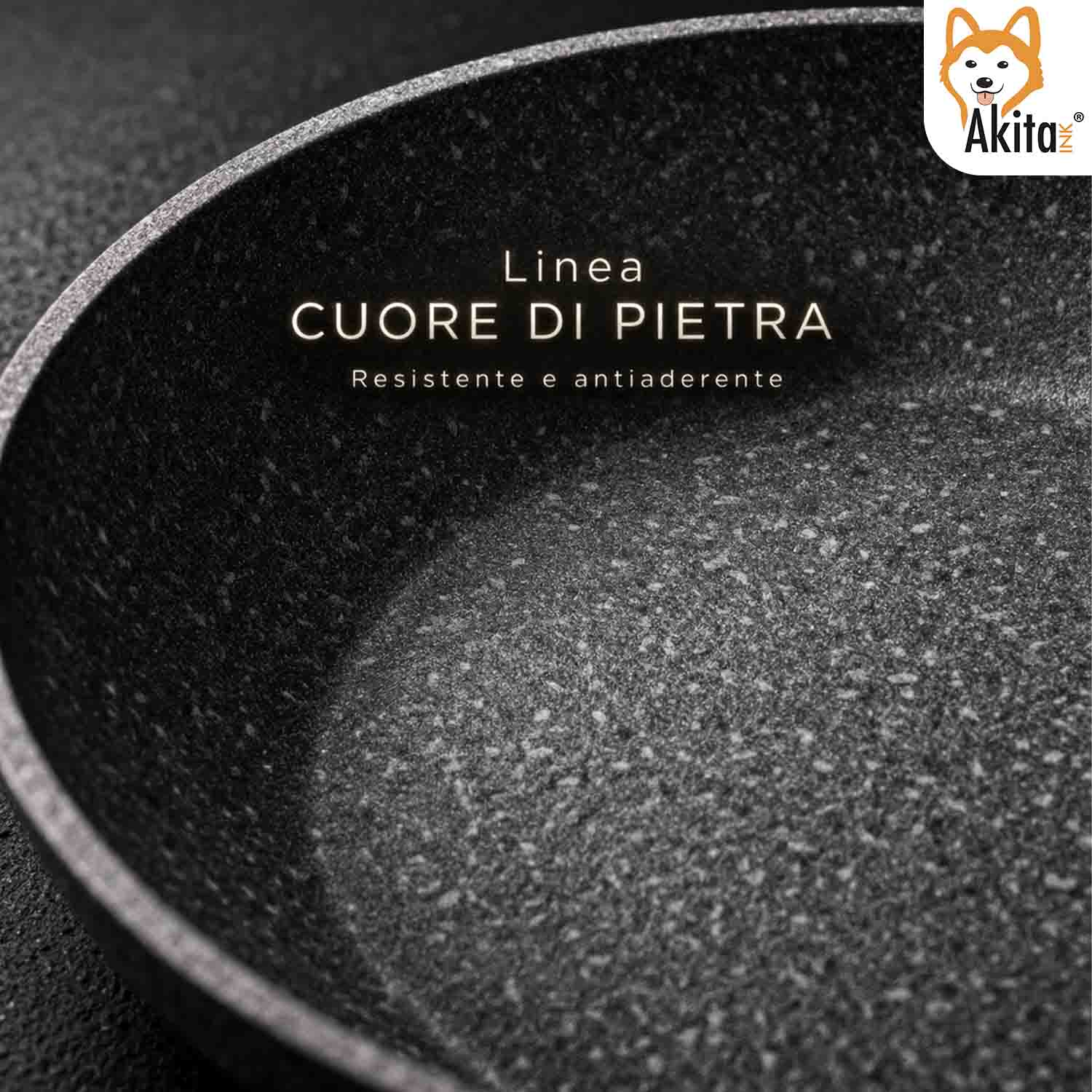 Padella Cuore di Pietra 28 cm Induzione Manico Pieghevole foto 5