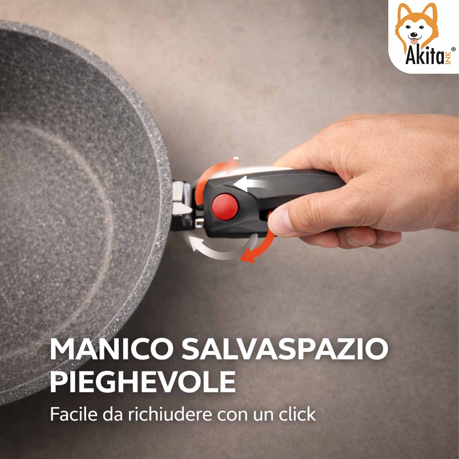 Wok Saltapasta Cuore di Pietra 28 cm Induzione Pieghevole foto 6