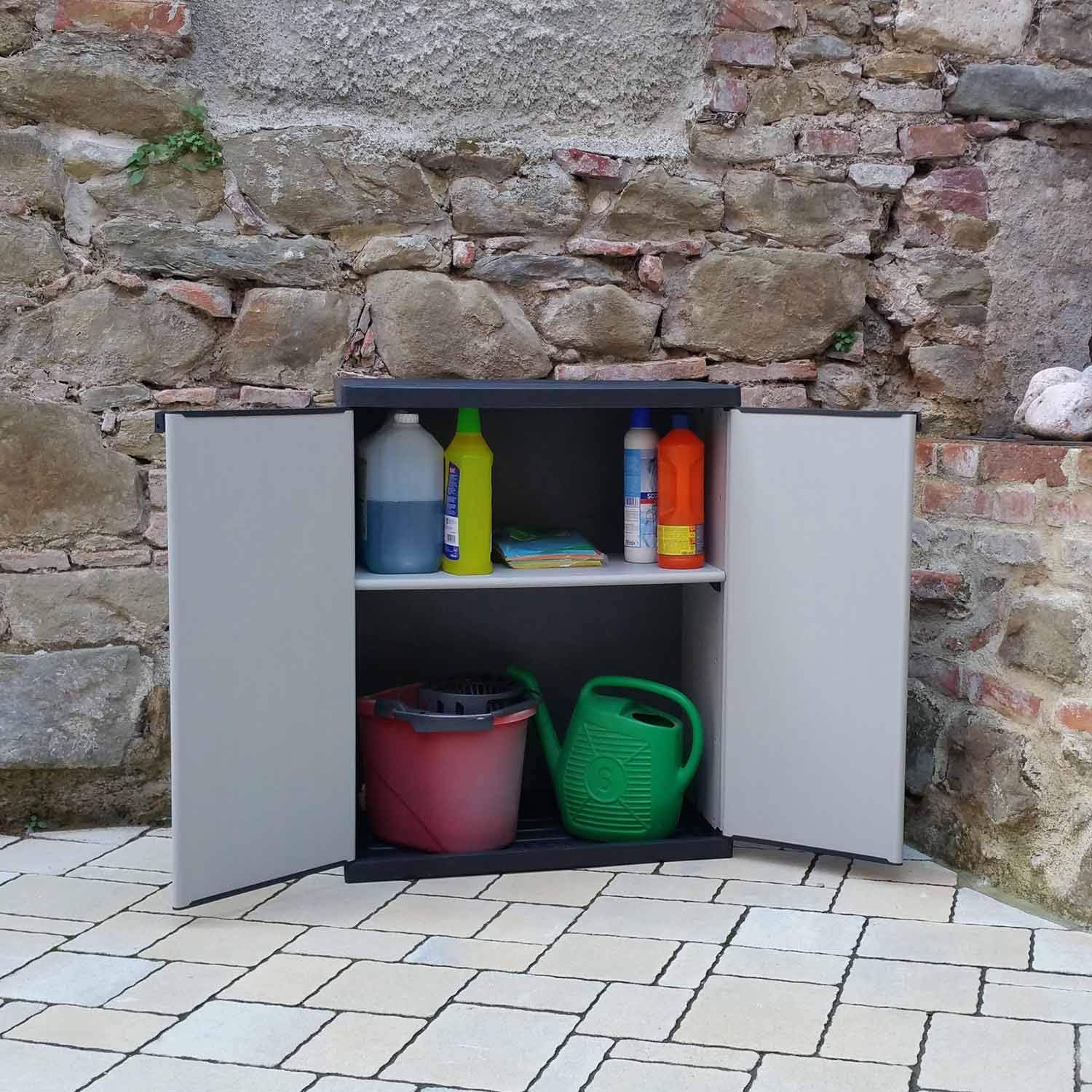 Mongardi Armadio Basso 2 Ante PVC Grigio 68x39,5x85 cm foto 6