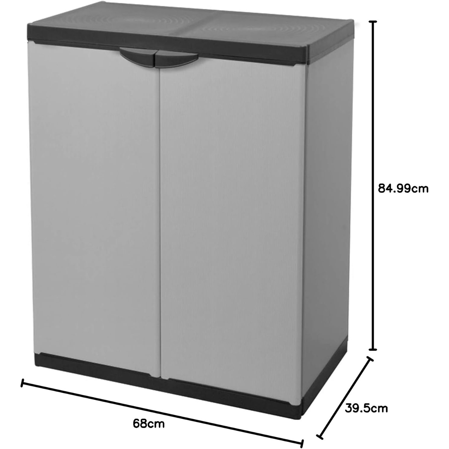 Mongardi Armadio Basso 2 Ante PVC Grigio 68x39,5x85 cm foto 4