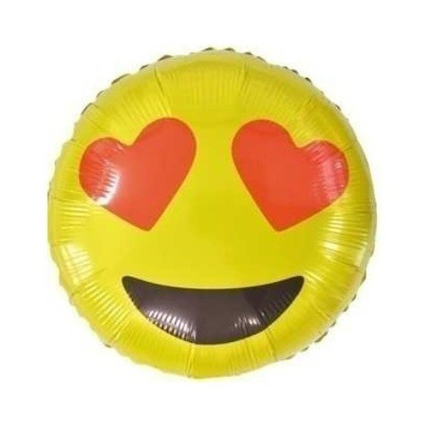 Palloncino Tondo Emoticon occhi a cuoricino 18 foto 2