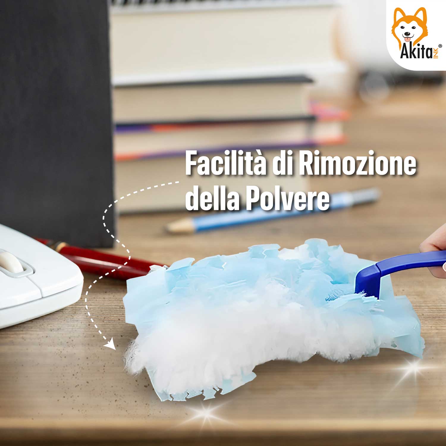 Piumini Catturapolvere Akitaink - 20 Pezzi con Manico Telescopico foto 4