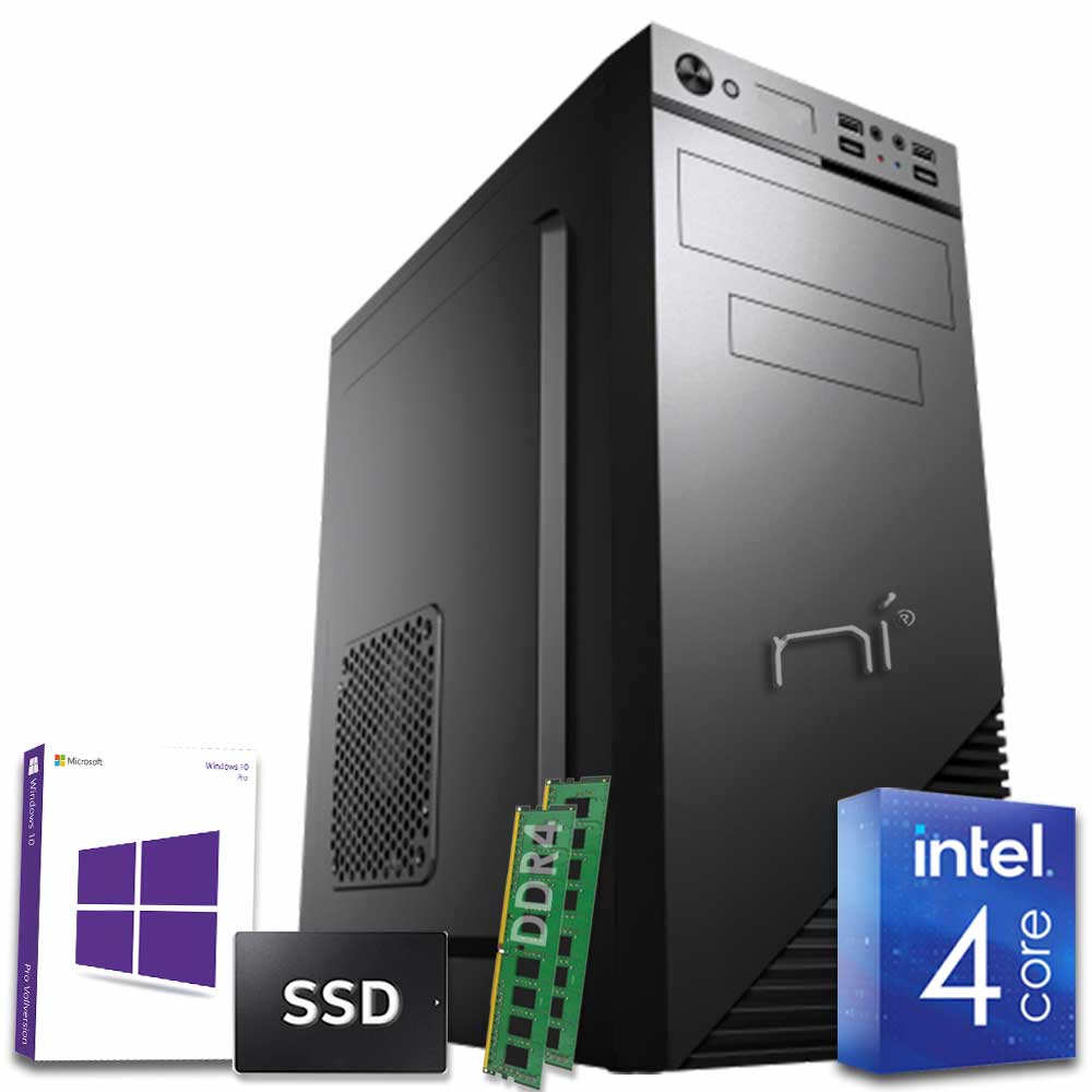 Pc desktop 3 monitor intel quadcore 16gb ram ddr4 480gb ssd win10 con licenza