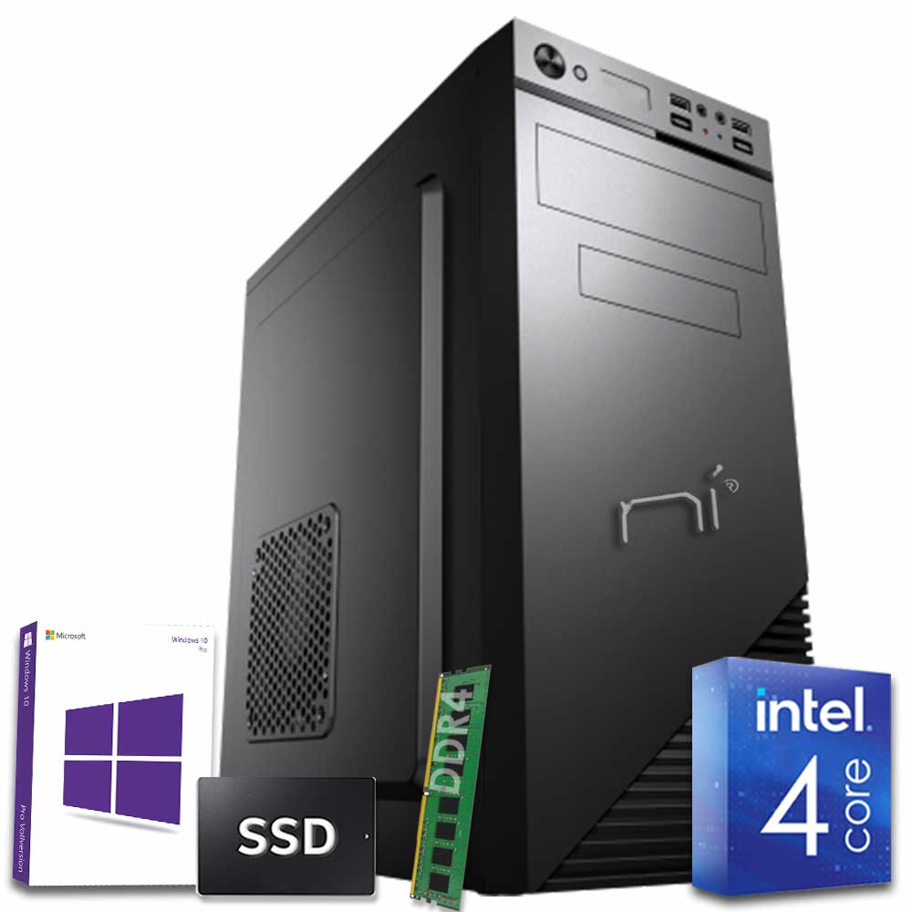 Pc desktop 3 monitor intel quad-core 8gb ram 480 gb ssd windows 10 licenziato foto 2
