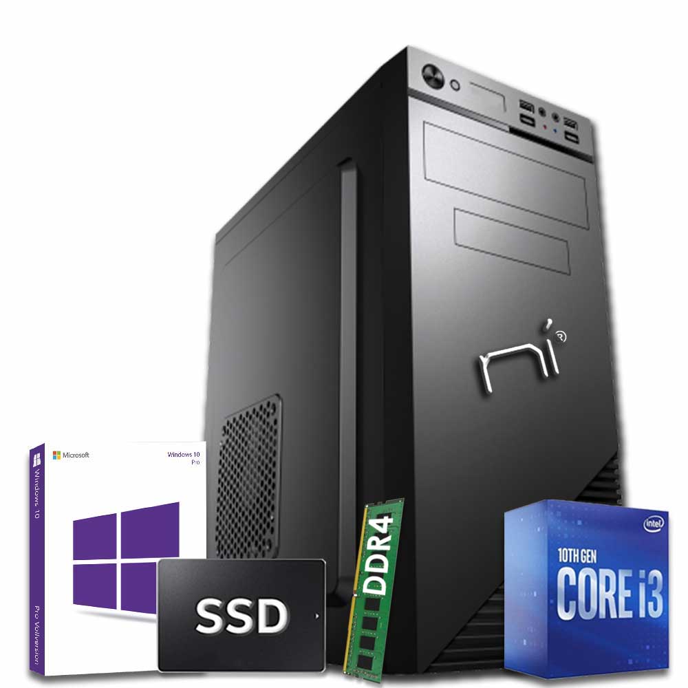 Pc desktop intel i3-10100 8gb ram ddr4 ssd 240gb windows 10 licenziato wifi hdmi