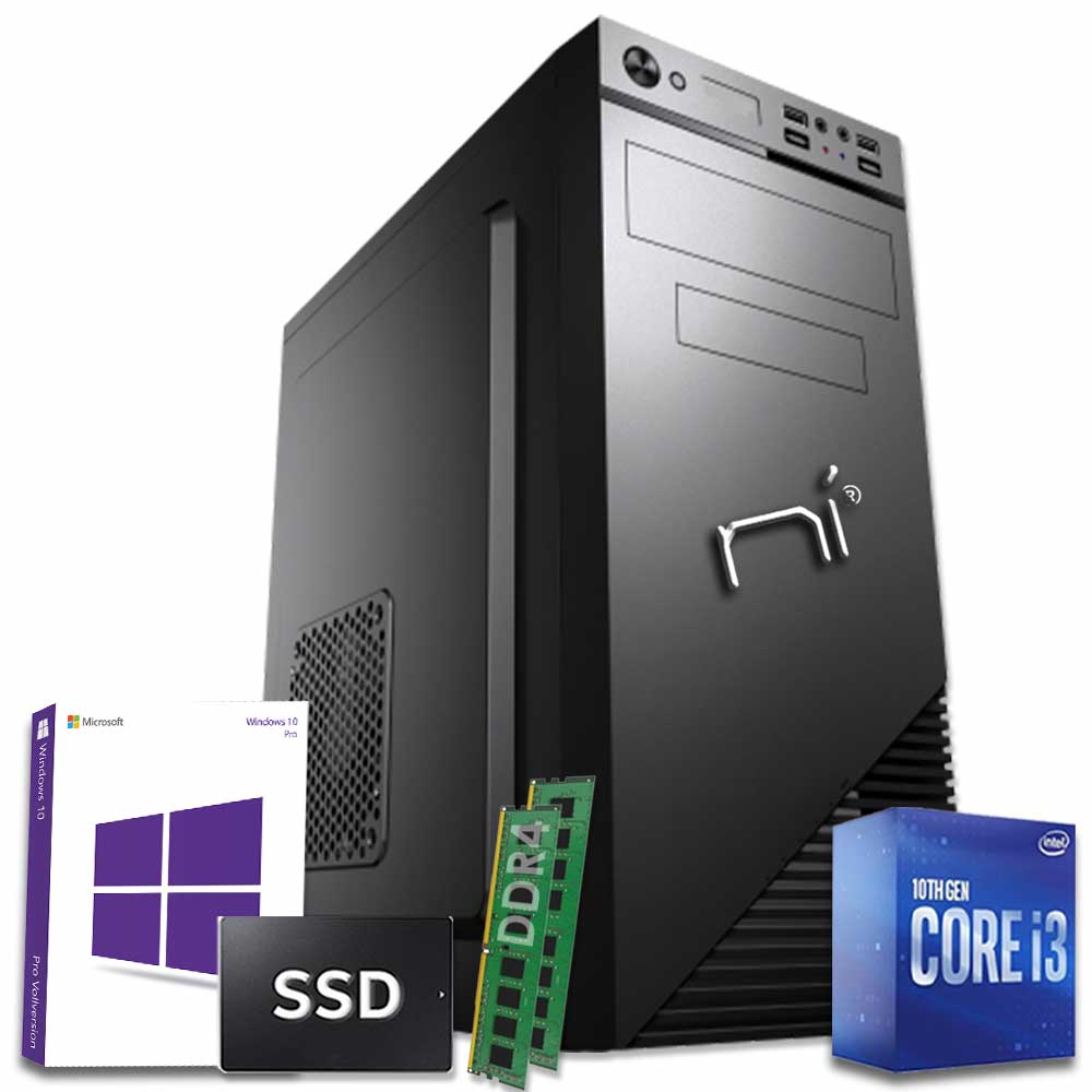 Pc fisso intel i3-10100 16gb ram ddr4 ssd 480gb windows 10 licenziato wifi hdmi