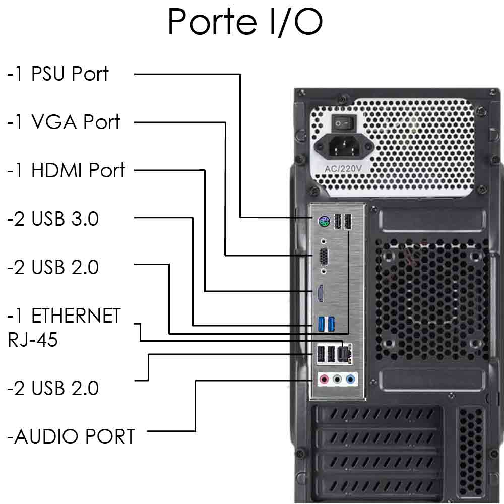 Pc fisso Windows 10 con licenza Intel i5-10400 hexa-core 8gb ram hard disk 1TB foto 4