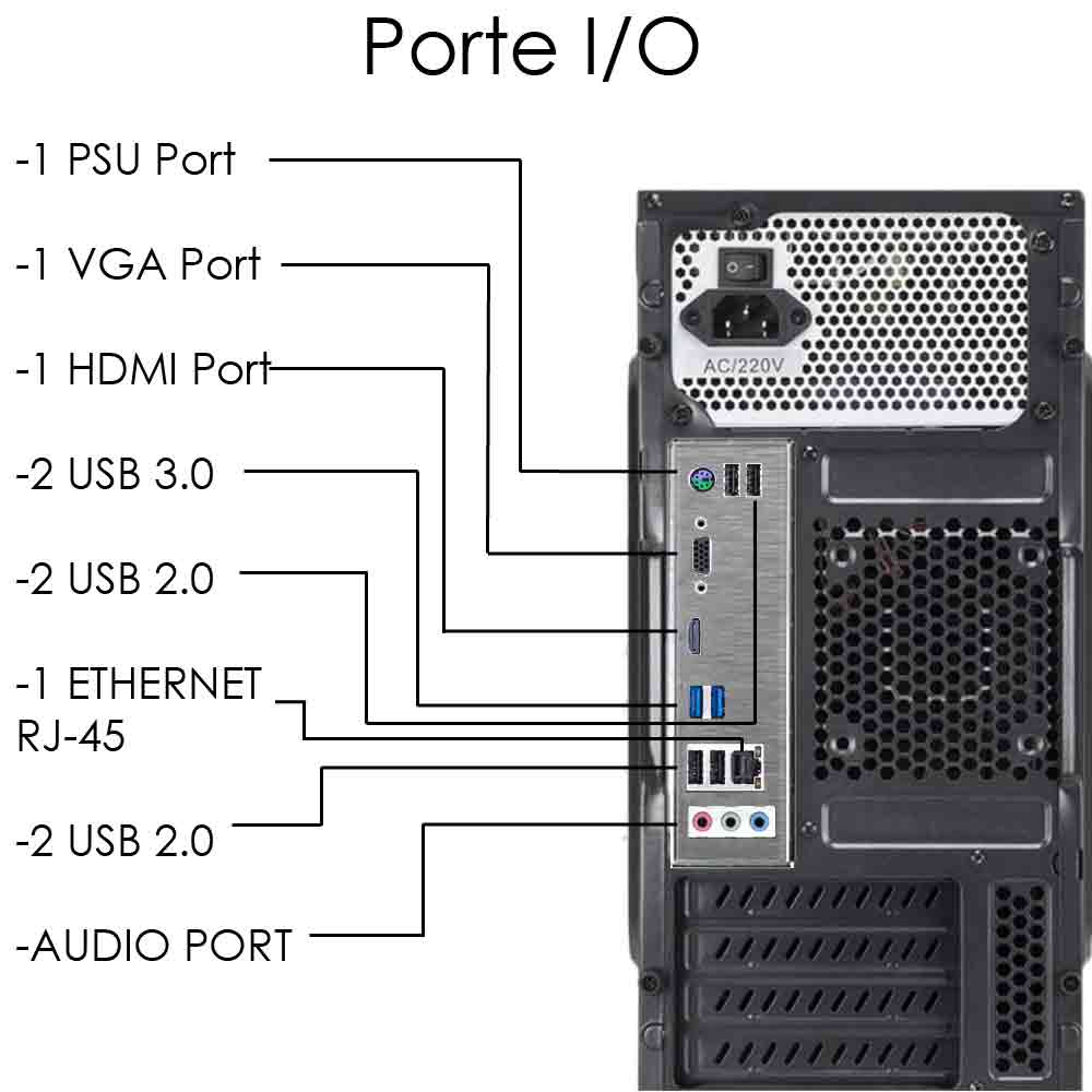 Pc Desktop Intel i3-10100 quad core Windows 10 8gb ram 240 gb ssd WiFi HDMI foto 4