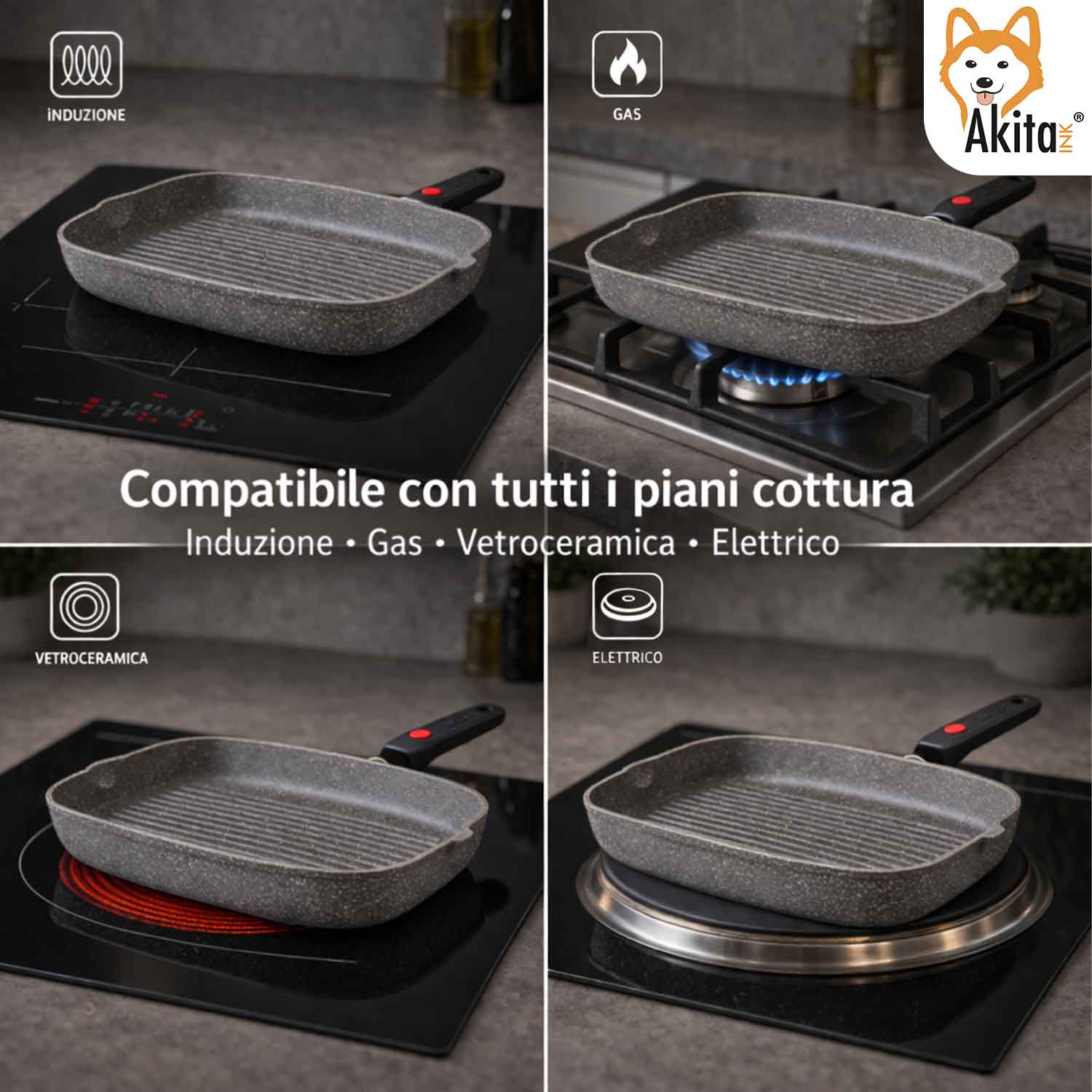 Bistecchiera Cuore di Pietra 33x26 cm Antiaderente Salvaspazio foto 5